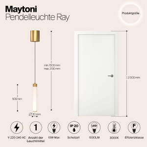 Светильник подвесной Maytoni Ray P022PL-L10MG3K