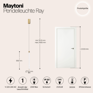 Светильник подвесной Maytoni Ray P022PL-L20G3K