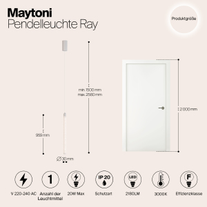 Светильник подвесной Maytoni Ray P022PL-L20W3K