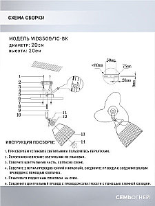 Светильник потолочный Wedo Light Veyla WD3509/1C-BK