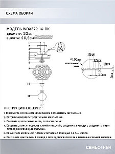 Светильник потолочный Wedo Light Aland WD3572/1C-BK