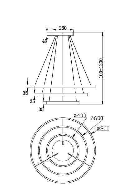 Подвесная люстра Maytoni Rim MOD058PL-L100B3K