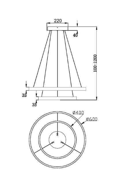 Подвесная люстра Maytoni Rim MOD058PL-L55BS3K