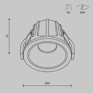 Встраиваемый светильник Maytoni Alfa Led DL043-01-10W4K-RD-W