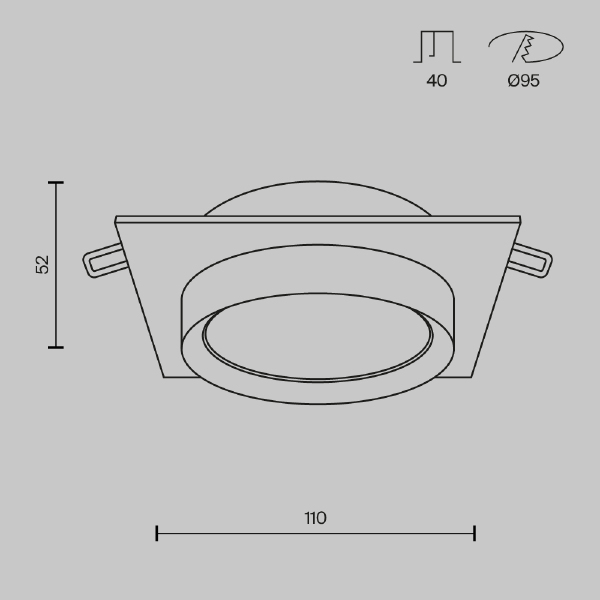 Встраиваемый светильник Maytoni Hoop DL086-GX53-SQ-W