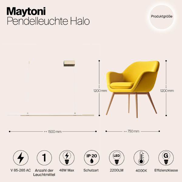 Подвесная люстра Maytoni Halo MOD005PL-L36BSK