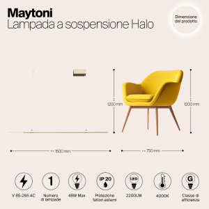 Подвесная люстра Maytoni Halo MOD005PL-L36BSK