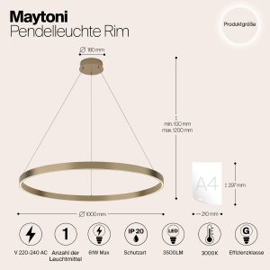 Подвесная люстра Maytoni Rim MOD058PL-L54BS3K