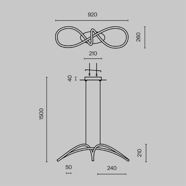 Подвесная люстра Maytoni Curve MOD156PL-L52B4K