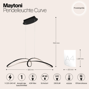 Подвесная люстра Maytoni Curve MOD156PL-L52B4K