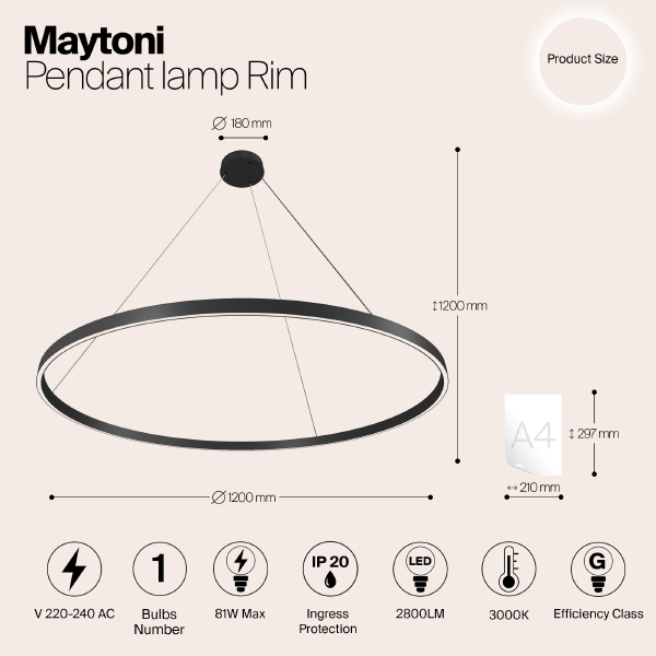 Подвесная люстра Maytoni Rim MOD058PL-L65B3K