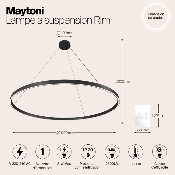 Подвесная люстра Maytoni Rim MOD058PL-L65B3K