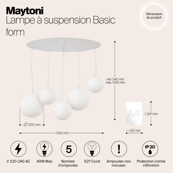 Светильник подвесной Maytoni Basic form MOD321PL-05W1