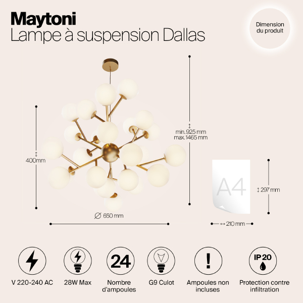 Подвесная люстра Maytoni Dallas MOD545PL-24BS