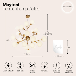 Подвесная люстра Maytoni Dallas MOD545PL-24BS