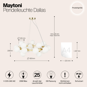 Подвесная люстра Maytoni Dallas MOD545PL-25BS