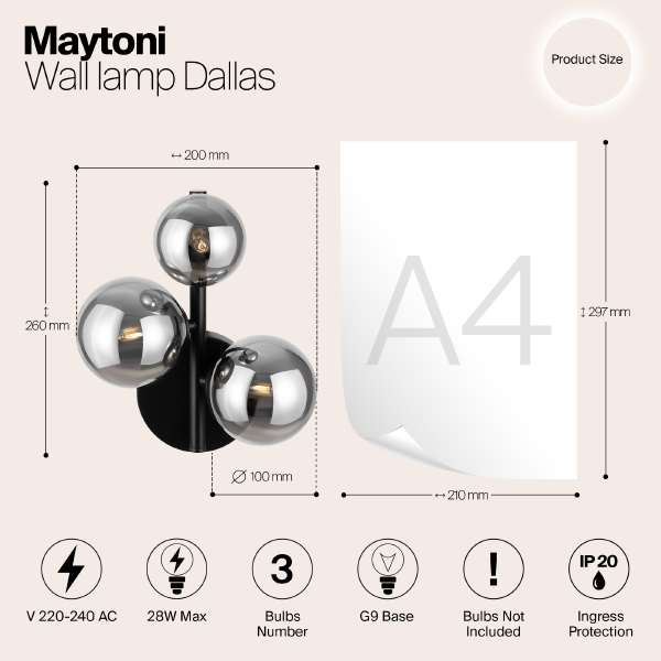 Настенное бра Maytoni Dallas MOD545WL-03B