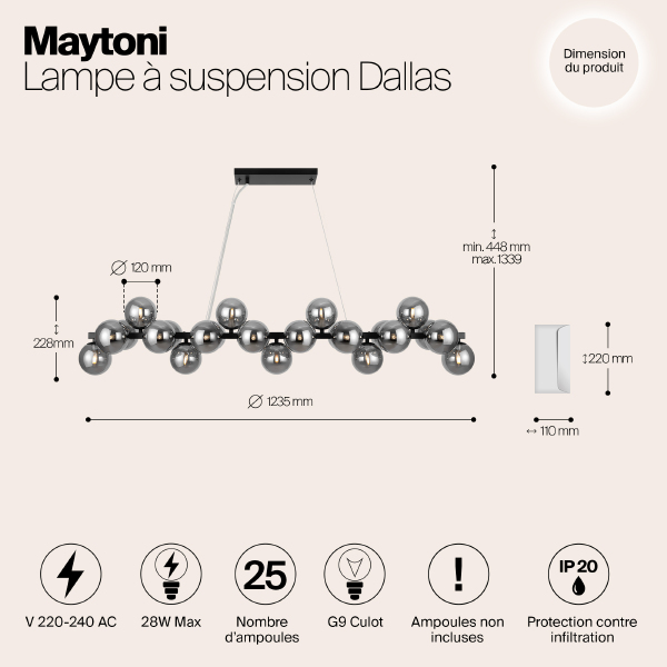 Подвесная люстра Maytoni Dallas MOD547PL-25B