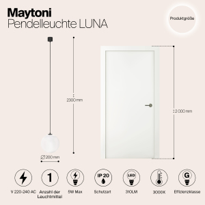 Светильник подвесной Maytoni LUNA P039PL-5W3K-20-B