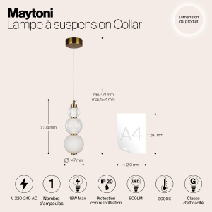 Светильник подвесной Maytoni Collar P069PL-L16G3K