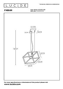 Светильник подвесной Lucide Fabian 00425/01/30