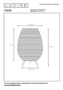 Настольная лампа Lucide Colin 03543/36/30