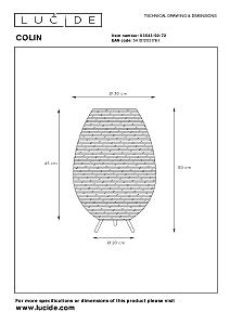 Настольная лампа Lucide Colin 03543/50/72