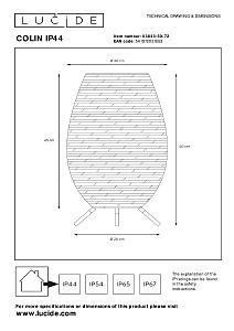 Уличный наземный светильник Lucide Colin Ip44 03843/50/72