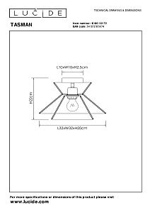 Светильник потолочный Lucide Tasman 10120/32/72