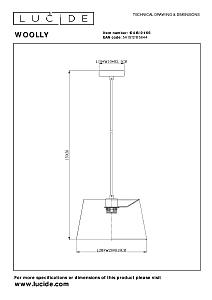 Светильник подвесной Lucide Woolly 10416/01/66