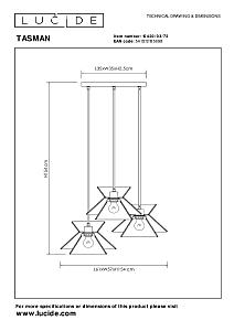 Светильник подвесной Lucide Tasman 10420/03/72