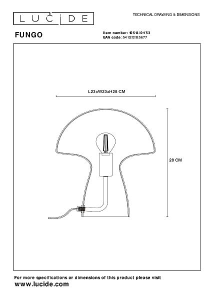Настольная лампа Lucide Fungo 10514/01/53