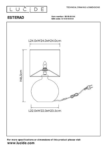 Настольная лампа Lucide Esterad 10519/81/44