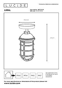 Уличный потолочный светильник Lucide Limal 11875/01/30