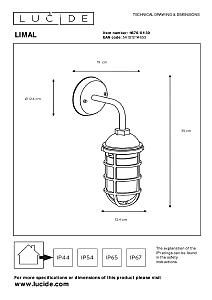 Уличный настенный светильник Lucide Limal 11876/01/30