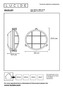 Уличный настенный светильник Lucide Dudley 11890/25/30