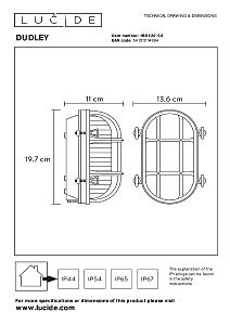 Уличный настенный светильник Lucide Dudley 11891/20/02