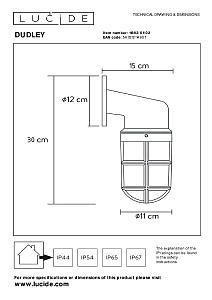 Уличный настенный светильник Lucide Dudley 11892/01/02