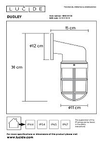 Уличный настенный светильник Lucide Dudley 11892/01/30