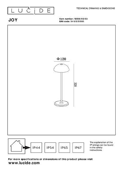 Уличный наземный светильник Lucide Joy 15500/02/53