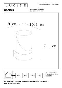 Уличный настенный светильник Lucide Norman 15805/01/30