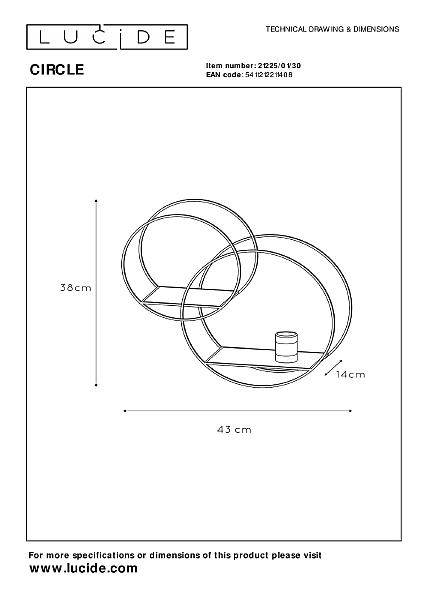 Настенное бра Lucide Circle 21225/01/30