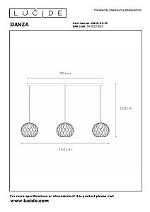 Светильник подвесной Lucide Danza 21428/03/30