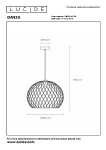 Светильник подвесной Lucide Danza 21428/40/30