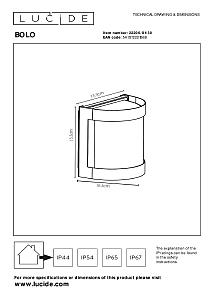 Уличный настенный светильник Lucide Bolo 22206/01/30