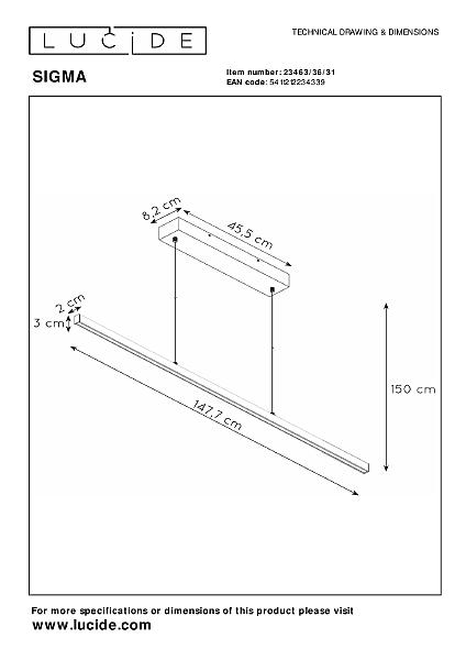 Светильник подвесной Lucide Sigma 23463/36/31