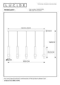 Светильник подвесной Lucide Margary 24400/30/96