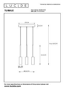 Светильник подвесной Lucide Tubule 24401/21/30