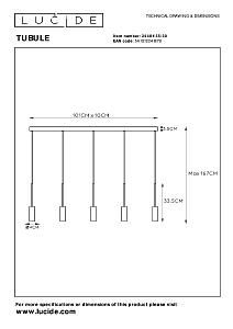 Светильник подвесной Lucide Tubule 24401/35/30