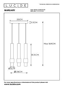 Светильник подвесной Lucide Margary 24402/15/30